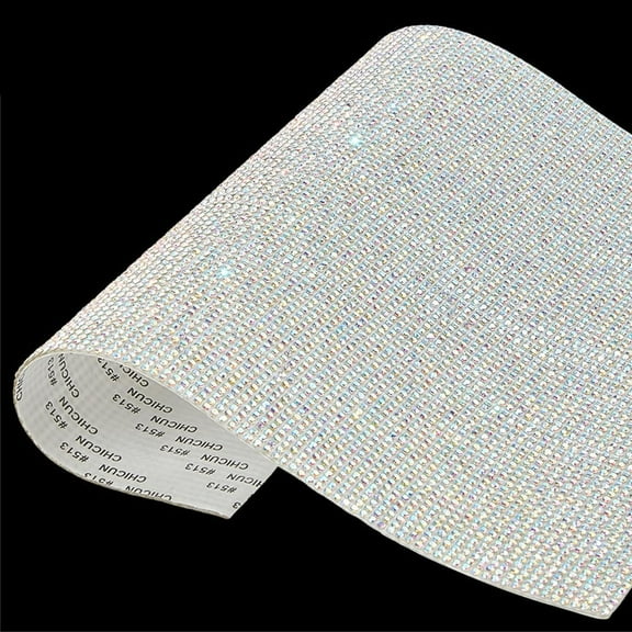 12000Pcs Rhinestone Bling Sheet Self Adhesive Silver Gem Stickers Glitter Rectangle Diamond Sheets for Clothing Phone Case Car Art DIY Crafts Decoration 9.5x7.8 Inch