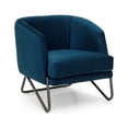 thumbnail image 2 of Herval Upholstered Modern Arm Chair in Dark Blue with Metal Legs, 2 of 9
