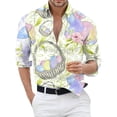 thumbnail image 4 of TechWave Chemise de Pâques pour Hommes, Impression Numérique 3D, Manches Courtes, Col à Revers, Boutons, 4 of 4