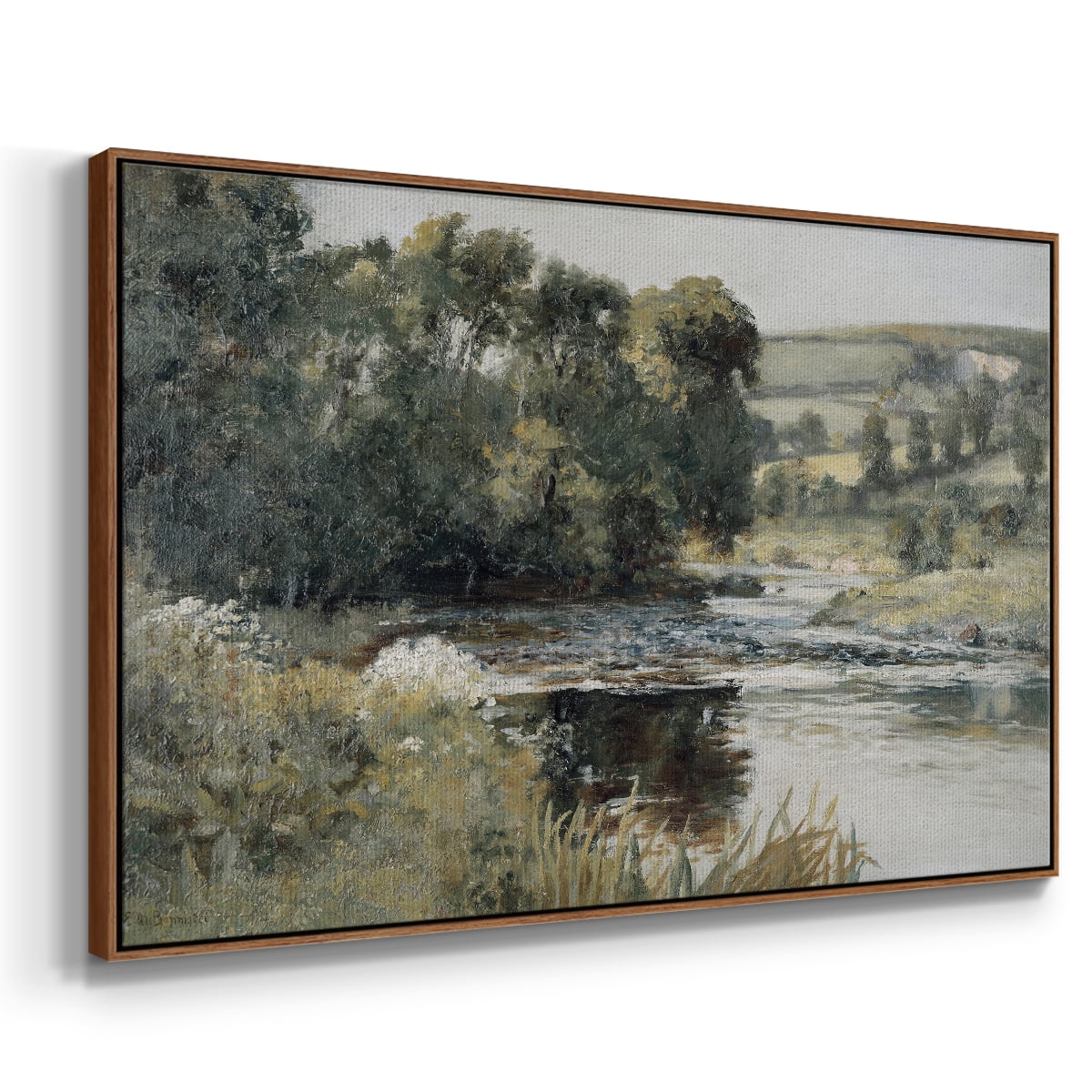 Vintage Landscape-CCCXLVI By Wexford Home Framed in Walnut Wood Gallery Wrapped Canvas 17 in. x 25 in.