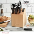 thumbnail image 3 of KitchenAid Gourmet 14-Piece Forged Triple Rivet Japanese Steel Knife Set with Block Built-in Sharpener Wood, 3 of 17