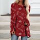 thumbnail image 1 of ICHUANYI Liquidación Camiseta de manga larga con estampado navideño y cuello redondo para mujer ICHUANYI WER202308245240, 1 of 5
