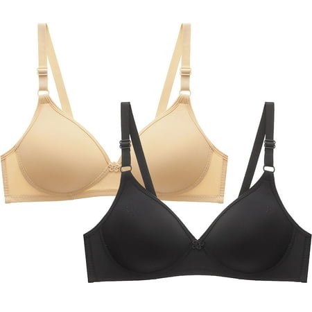 Ashirexll Bras for Women No Underwire  Balconette Bras for Women  Solid Color Wire Free Breathable Traceless Summer Thin Gathering Bra Beige D M