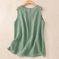 thumbnail image 4 of Womens Cotton Linen Tank Tops V Neck Casual Cami Sleeveless Blouses Basic Shirt Summer Clothes Fashion Outfits, 4 of 5