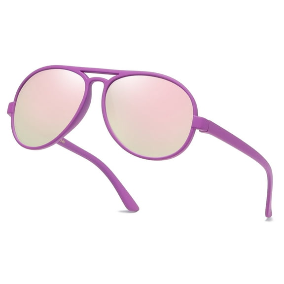 Toddler Baby Aviator Sunglasses for Boys Girls Kids Age 0-4 Shatterproof Rubberized Frame UV400