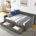 thumbnail image 2 of Upholstered Daybed with Pull - out Drawers, Soft Linen / Cool Seating, Storage for Various Things, 2 of 6