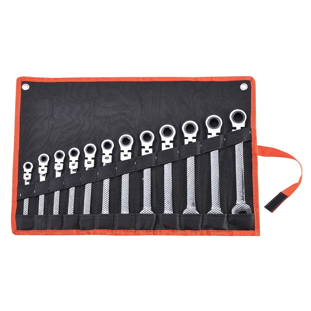 ShiSyan Wrenches Set of 12pcs Combination Wrench Spanner Set Double-end Wrench Ratchet Wrench Open-end Wrench Box Ratcheting Wrench 8-19mm Fixed Head Ratchet Spanner 
