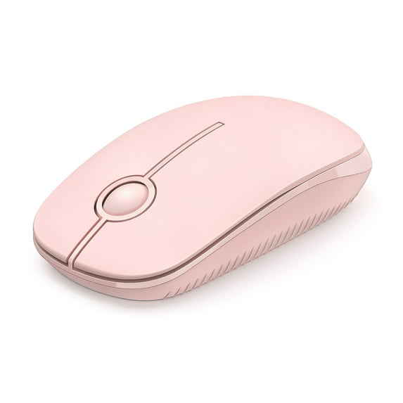 VIVEFOX Wireless Mouse for Laptop, 2.4G Ultra Thin Silent Mouse, with USB Nano Receiver Portable Mobile Optical Cordless Mouse for Laptop, PC, Computer, Mac(Pink)