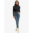 thumbnail image 2 of Women's Long Sleeve Mock Turtleneck Tops Casual Slim Fitted Lightweight Under Layer Pullover Shirts, 2 of 6