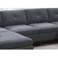 thumbnail image 4 of Chenille Gray Living Room Furniture Sectional Sofa U-Shaped Couch Corner Wedge Chaise Ottoman Cushion Chairs Tufted 6pcs Set, 4 of 7