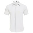 thumbnail image 3 of COOFANDY Men Short Sleeve Button Down Big and Tall Summer Beach Shirt Untucked Textured Wedding Trendy Lightweight Shirt, 3 of 8
