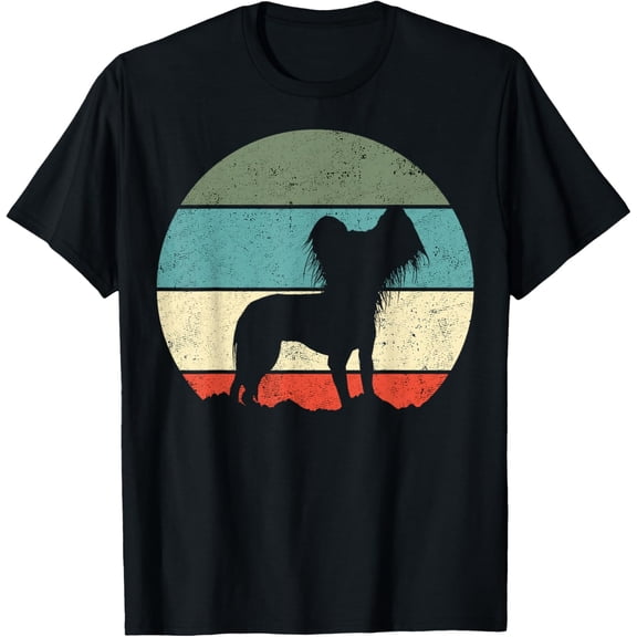 Chinese Crested Dog Retro T-Shirt men and women can wear, black, white, gifts