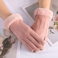 thumbnail image 2 of Guantes de mujer para otoño e invierno con pantalla táctil, además de terciopelo cálido, de gamuza, bonitos guantes para estudiantes, guantes gruesos de invierno para ciclismo y resistentes al frío, 2 of 6