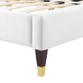 thumbnail image 4 of Modway Peyton Performance Velvet Twin Platform Bed in White, 4 of 10