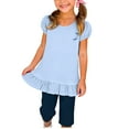 thumbnail image 2 of ZOYOEN Girls Ruffle Cotton T Shirts- Short Sleeve Casual Summer Soft Kids Fashion Tops Light Blue Size 14, 2 of 8