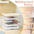 thumbnail image 6 of IBEQUEM 1 Set 4 Tier Clear Stackable Document Organizer,A4 Acrylic Desk Letter Tray,Premium File Paper Holder for Home Office Studyk Storage Rack Side Load for Office Desktop, 6 of 7