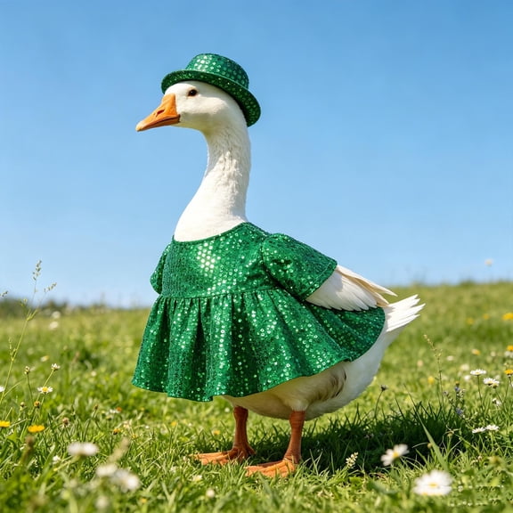 Tuvgenk Porch Goose Outfits 23" Spring Clothes for Porch Goose Set 2 Pack Polyester Outdoor Decoration Garden with Hat