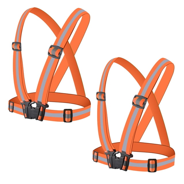 Chaleco reflectante para correr, paquete de 2, chaleco de seguridad ajustable de alta visibilidad para ciclismo nocturno, trotar, pasear perros