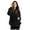 Black, variant on Winter Warm Fuzzy Teddy Bear Hoodie Women Plush Hooded Sweatshirts Half Zip Pullover Sweatshirt Oversized Winter Coats with Pockets