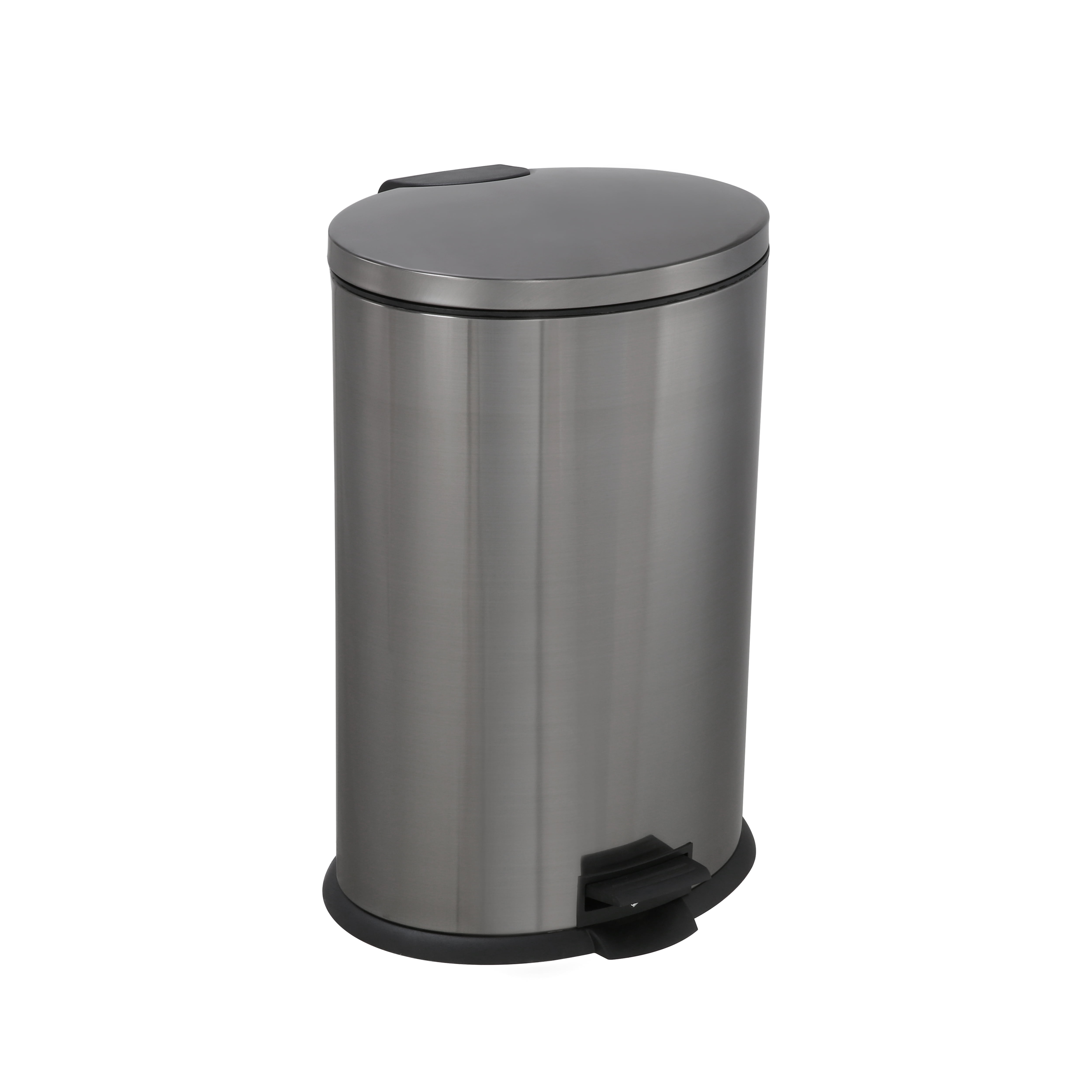 Better Homes & Gardens 10.5 Gallon Black Stainless Steel Oval Step Can