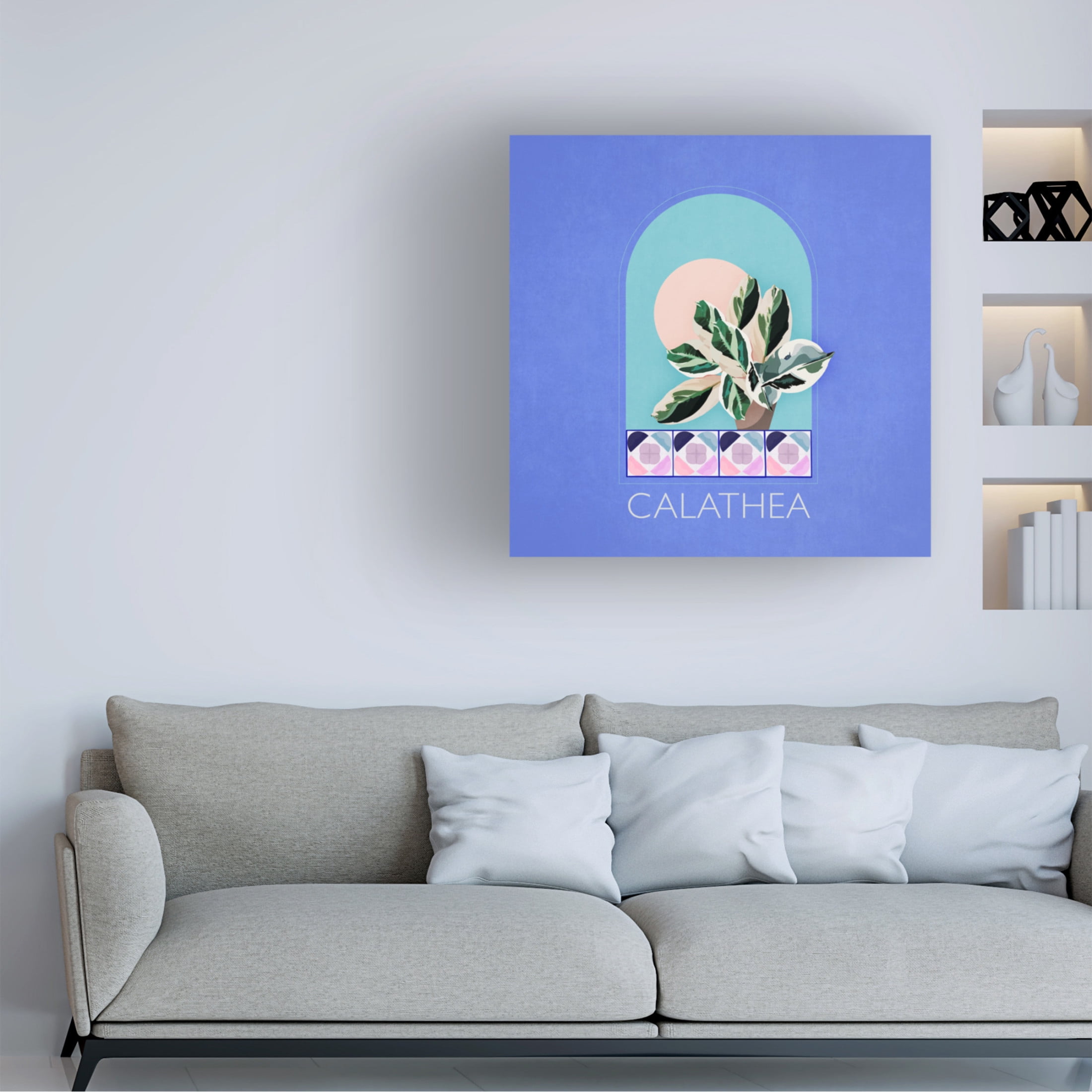Trademark Fine Art Emel Tunaboylu  Green Sets Calathea Canvas Wall Art