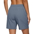 thumbnail image 3 of Women Hiking Shorts Ice Silk Cool Touch Fabric 7 Inch Bermuda Short Backyard Workout Camping Trip Multi Zipper Pocket Summer Athletic Shorts, 3 of 3