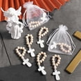 thumbnail image 5 of 60 Pcs Wooden Rosary with Mesh Bags Wood Rosary Beads for Baptism First Communion Confirmation Bridal Shower Baby Shower, 5 of 5