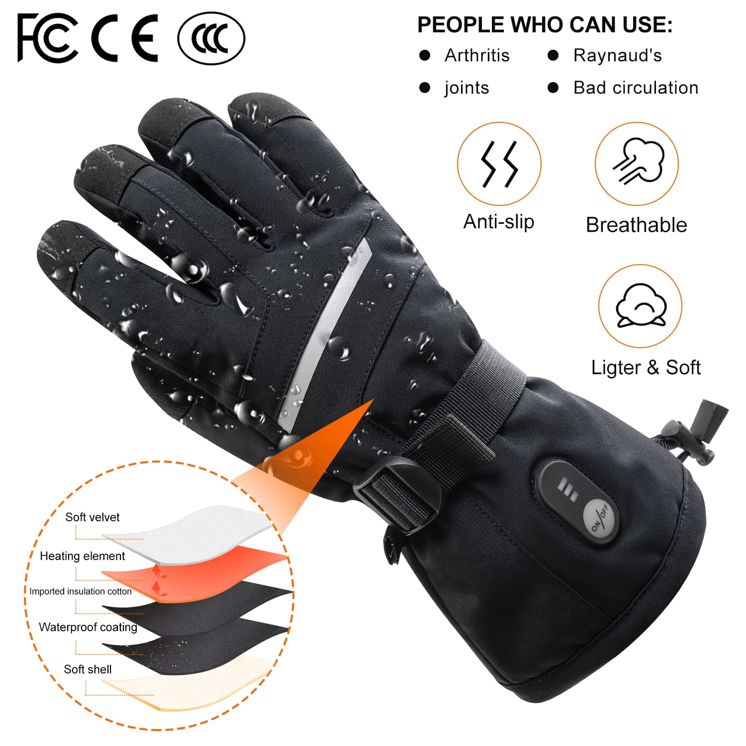 SAVIOR HEAT Heated Gloves for Men & Women – 3 Heat Levels, Waterproof Touchscreen, 7.4V 2200mAh Battery for Skiing, Motorcycling & Winter Outdoor Sports