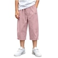thumbnail image 2 of LvhaoGJOB Kids' Casual Pants - Soft, Elastic Waist & Pockets - Pink 9-10 Years, 2 of 5