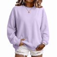 thumbnail image 3 of Fall Sweatshirts for Women Casual Crewneck Long Sleeve Cute tops Oversized Pullover Solid Color Loose Fashion Sweatshirts, 3 of 6