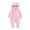 C#Pink1390, variant on CAIVO Baby Boys Girls Snowsuit Winter Coats Solid Color Bear Warm Hooded Footed O-Neck Romper Jumpsuit Onesie Breathable Toddler Child Daily Wear