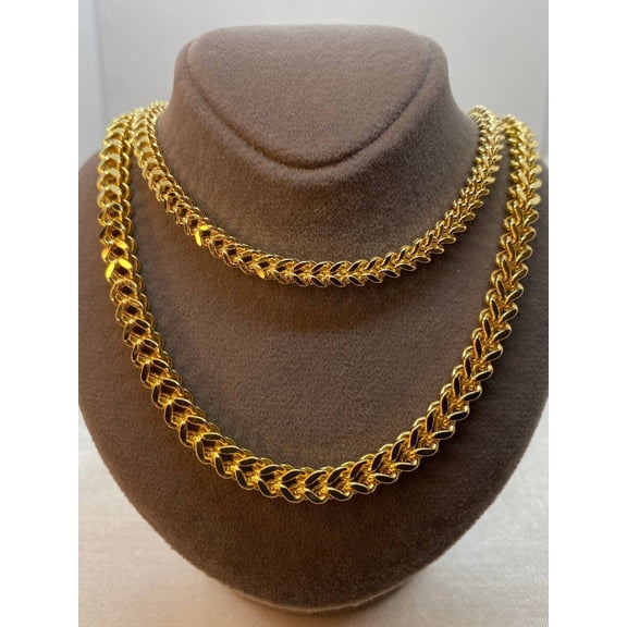 14k Yellow Gold Plated Over 925 Sterling Silver 4.5mm Franco Chain - All Sizes