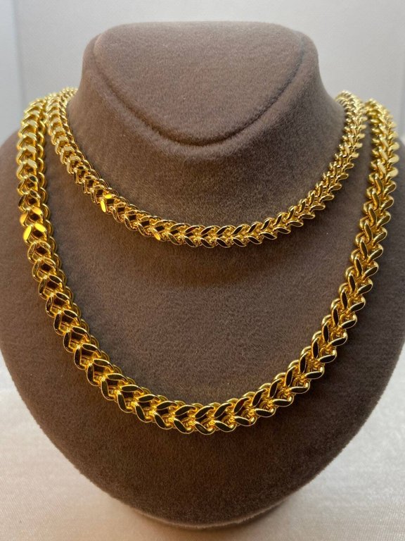 14k Yellow Gold Plated Over 925 Sterling Silver 4.5mm Franco Chain - All Sizes