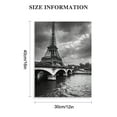 thumbnail image 2 of Shiartex Black and White Canvas Wall Art - Paris Eiffel Tower from Seine - France Cityscape Pictures Print on Canvas Modern Home Art Decor Stretched and Framed Ready to Hang - 16x20 in/12x16 in, 2 of 5