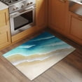thumbnail image 2 of Teal Gradient Ocean Entryway Rug 2'x3'&nbsp; Non Slip Front Door Mats, Ombre Watercolor Coastal Beach Waves Entrance Rugs Indoor Outdoor Carpet, Washable Floor Mats Small Area Rug for Bedroom Kitchen, 2 of 8