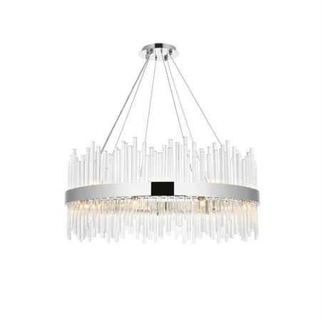 

Dallas 36 inch round crystal pendant in chrome