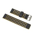thumbnail image 4 of Correa de cuero compatible con Realme Watch 2 de repuesto de 0.866 in, correa de reloj, pulsera, pulsera, color negro y amarillo, 4 of 5