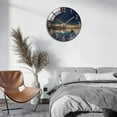 thumbnail image 6 of Modern Glass Wall Clock Pendulum Living Room Nursery Bedroom Decor, Diameter 30cm Round decor Wall Hanging Clock - Seascape Reflection, 6 of 8