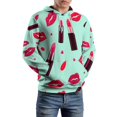 thumbnail image 5 of Lipstick Pattern Background 3D Print Hoodie Men Women Autumn Thin Pullover Sweatshirt Vintage Streetwear Tops, 5 of 6