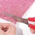 thumbnail image 3 of SURJDE 9.45" x 7.87" Self Adhesive Bling Crystal Rhinestone Fabric Rhinestone Sheet Sticker Gem Glitter Diamond Sticker Decal DIY Craft Scrapbooking Car Home Decoration, Rose Red, 3 of 7