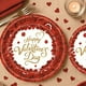 thumbnail image 2 of Servilletas de papel de San Valentín con rosas rojas, artículos para fiestas, vajilla desechable de San Valentín con rosas doradas, 20 platos de cena y postre, decoración para almuerzos y cenas, recu, 2 of 4