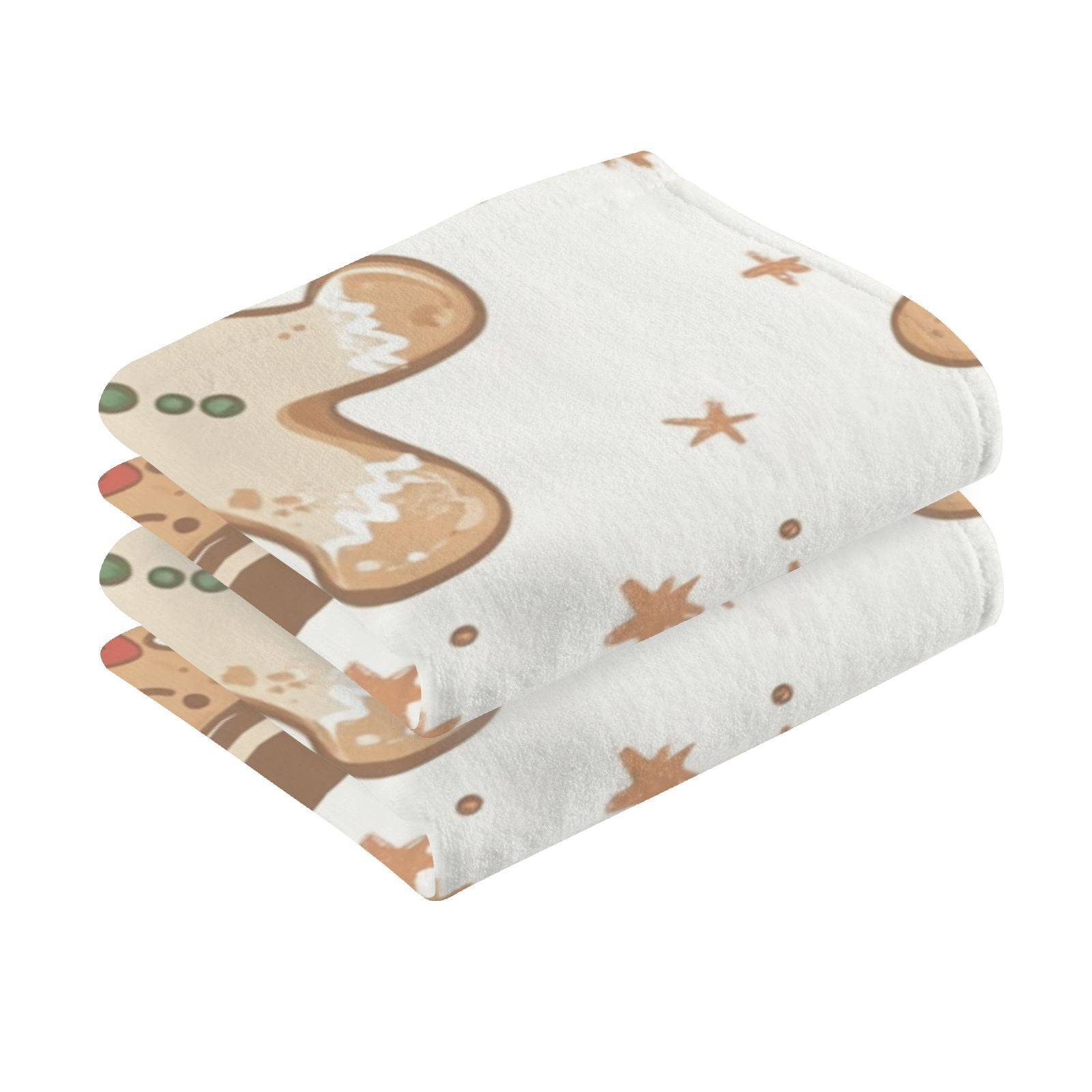 Gingerbread Cute Hand Towels Cotton Bath Towels Large Face Towels Absorbent for Bathroom 2 Packs