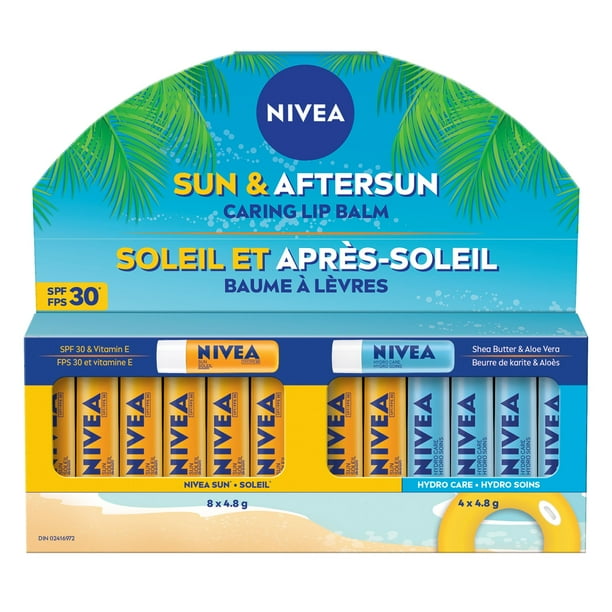 Nivea Sun & Aftersun Caring Lip Balm Sticks, 12pack Walmart.ca