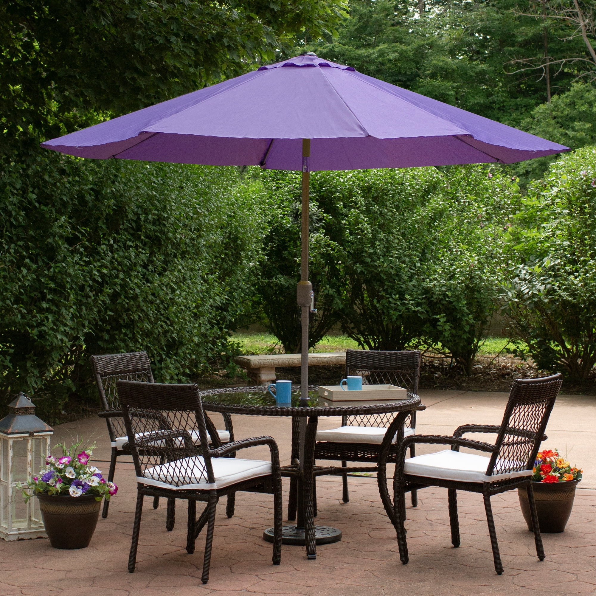 Northlight 9ft Outdoor Patio Market Umbrella with Hand Crank and Tilt Purple