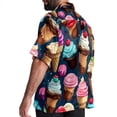 thumbnail image 3 of Ice Cream Men's Hawaiian Shirt, Button Down Poplin Short Sleeve Casual Summer Beach Printed Unisex Shirts, 3 of 6