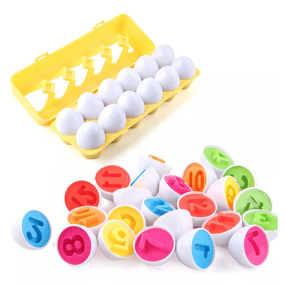 Juego Didáctico 12 Huevos De Colores y Numeros