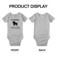 thumbnail image 3 of Warning: Protected by A Cavalier King Charles Spaniel Dog Funny Baby Rompers Bodysuit (Gray,0-3 Months), 3 of 5