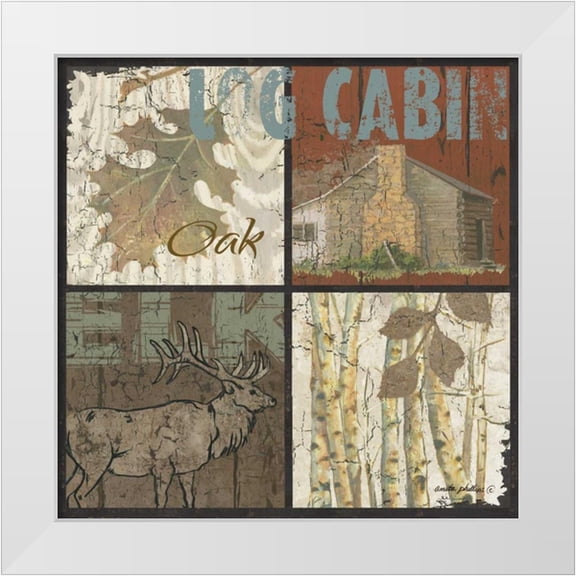Phillips, Anita 12x12 White Modern Wood Framed Museum Art Print Titled - Log Cabin