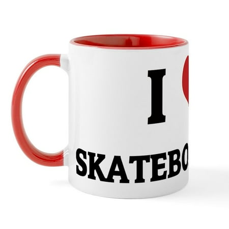 

CafePress - I Love Skateboarding Mug - 11 oz Ceramic Mug - Novelty Coffee Tea Cup