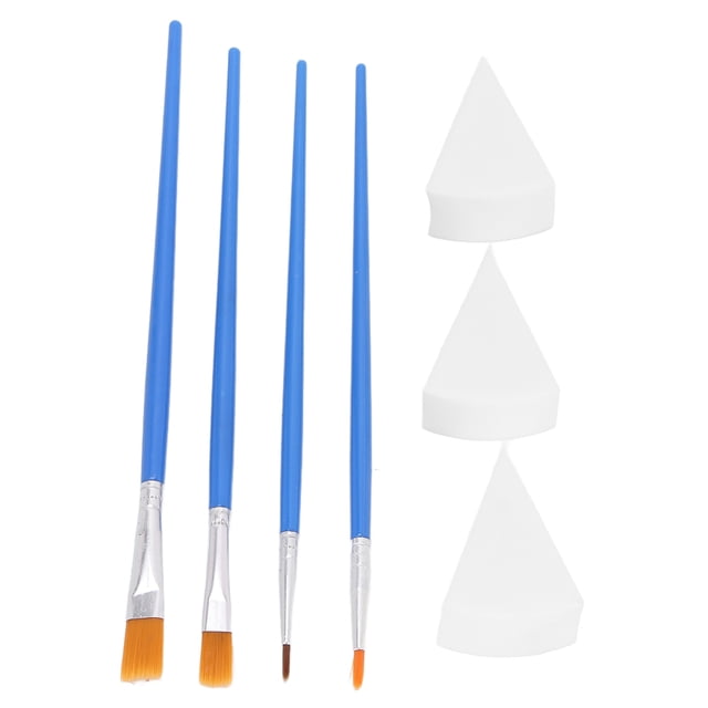 Juego de pinceles para pintura corporal con mango alisador, acrílico, óleo, acuarela, suministros de dibujo con esponjas
